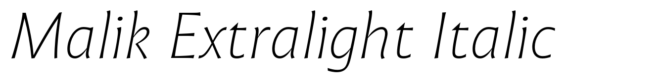 Malik Extralight Italic